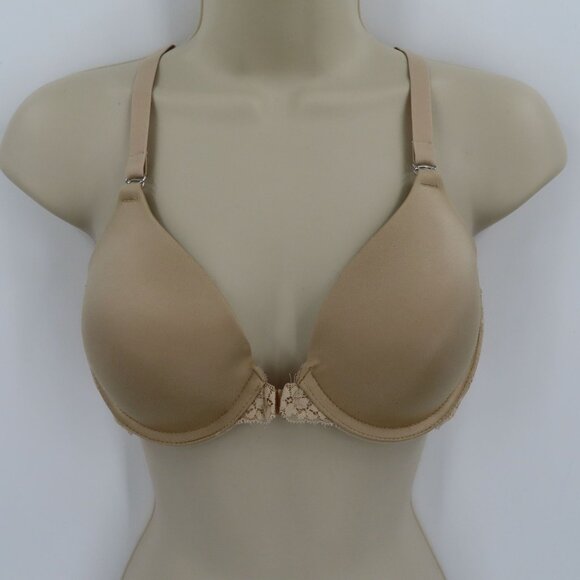 Maidenform 34B Beige Lace Front Closure Underwire Bra One Fab Fit Style 07112 - Picture 10 of 11